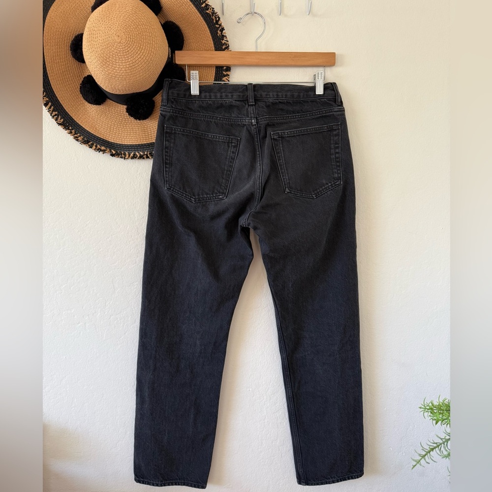 Arket Loose Organic Cotton Black Straight Leg Jeans Size 30/32 - Picture 3 of 15